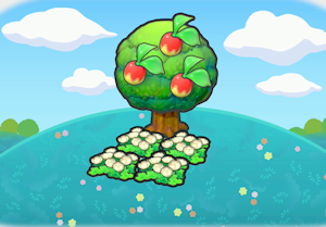 Hábitat Árbol con lecho de flores esponjoso