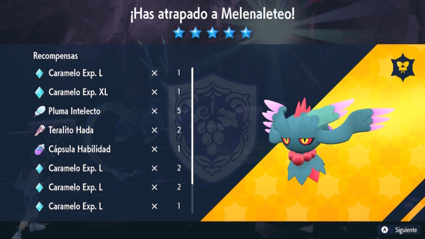 Melenaleteo Teraincursion 5 Estrellas Recompensas Pokemon Escarlata Purpura